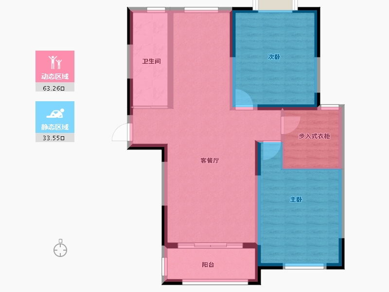 江苏省-淮安市-上海国际花园-87.00-户型库-动静分区