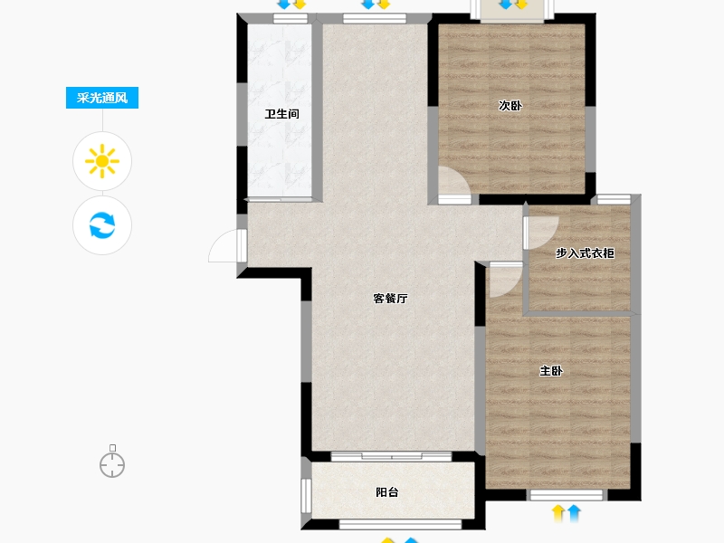 江苏省-淮安市-上海国际花园-87.00-户型库-采光通风