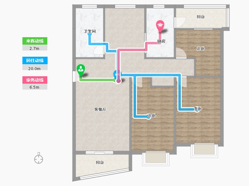 上海-上海市-杭州路66弄16号-117.00-户型库-动静线