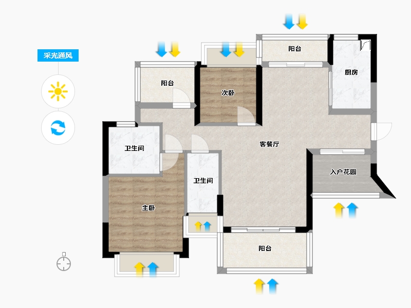 广东省-河源市-坚基美好嘉园-89.00-户型库-采光通风