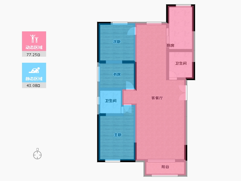 内蒙古自治区-乌兰察布市-润园-108.00-户型库-动静分区