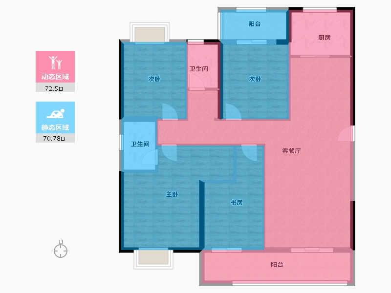 福建省-泉州市-翰墨学苑-131.00-户型库-动静分区