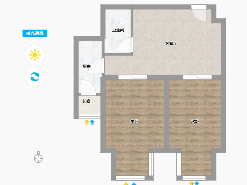 北京-北京市-福成五期-60.00-户型库-采光通风