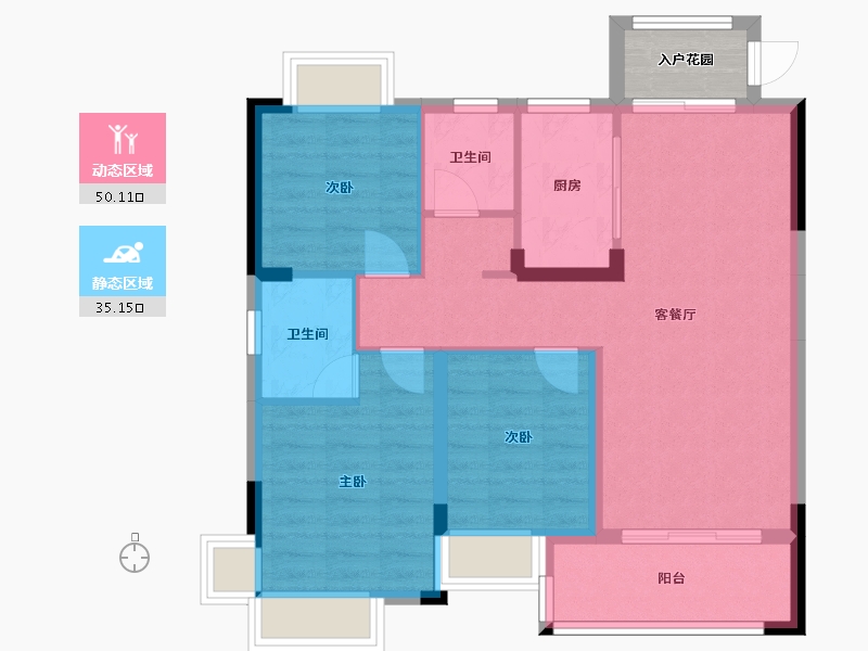 湖北省-襄阳市-和信汉阳学府-82.17-户型库-动静分区