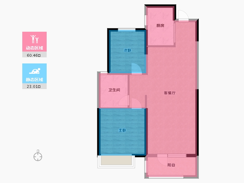 山东省-青岛市-鑫江花漾里-75.00-户型库-动静分区