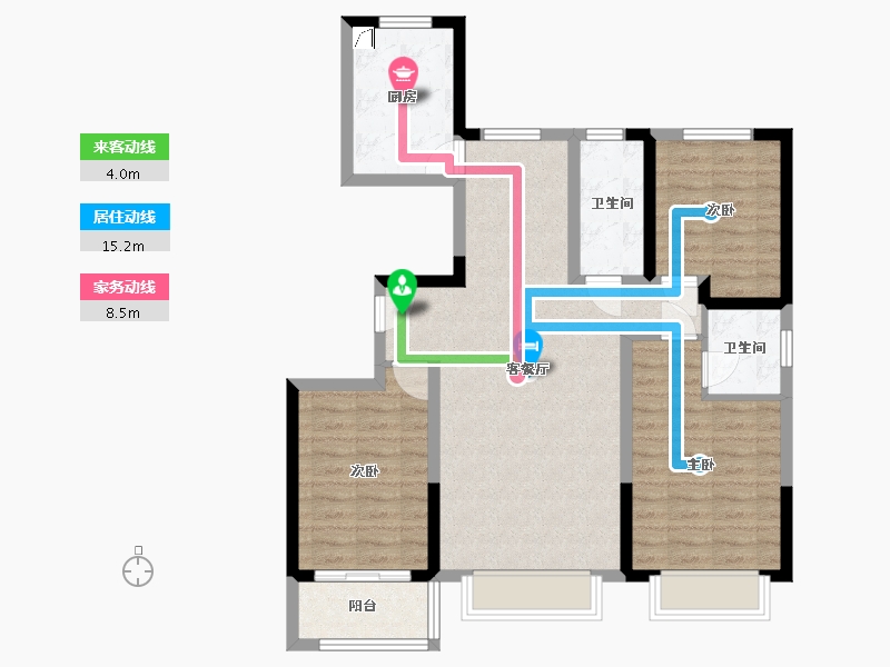 河北省-保定市-水墨林居-105.00-户型库-动静线