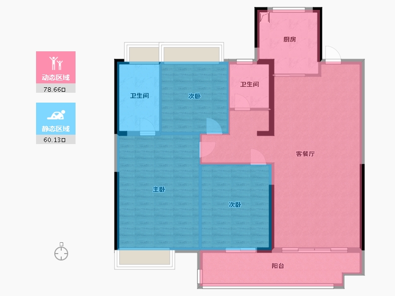 湖北省-潜江市-中南春溪集-127.00-户型库-动静分区