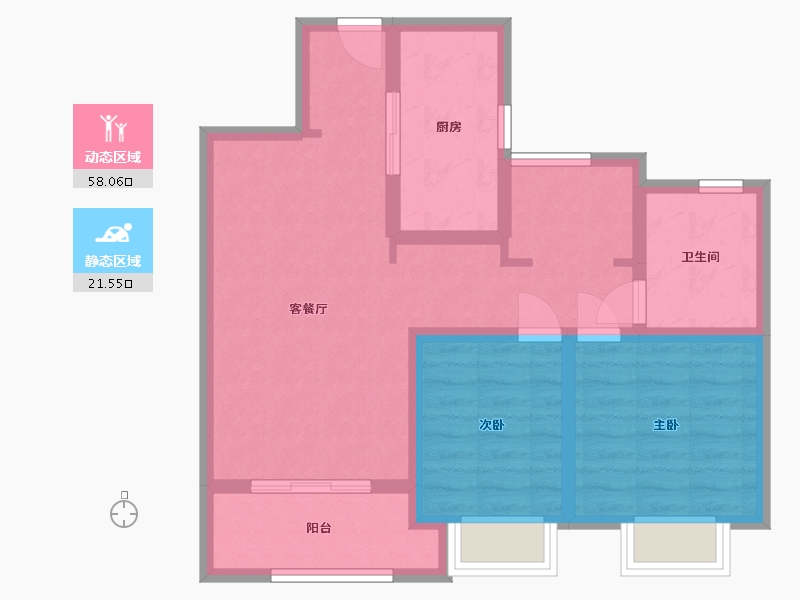 江苏省-无锡市-大塘御园-70.00-户型库-动静分区