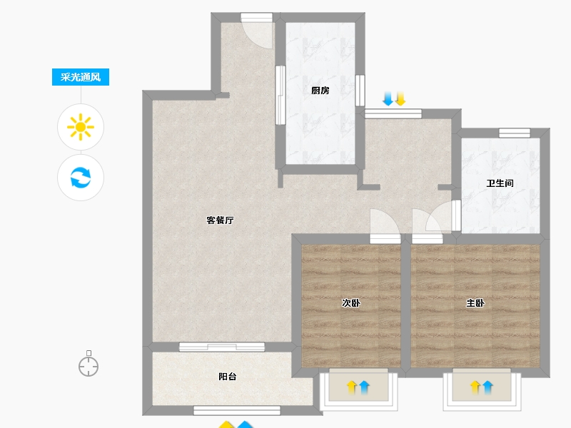 江苏省-无锡市-大塘御园-70.00-户型库-采光通风