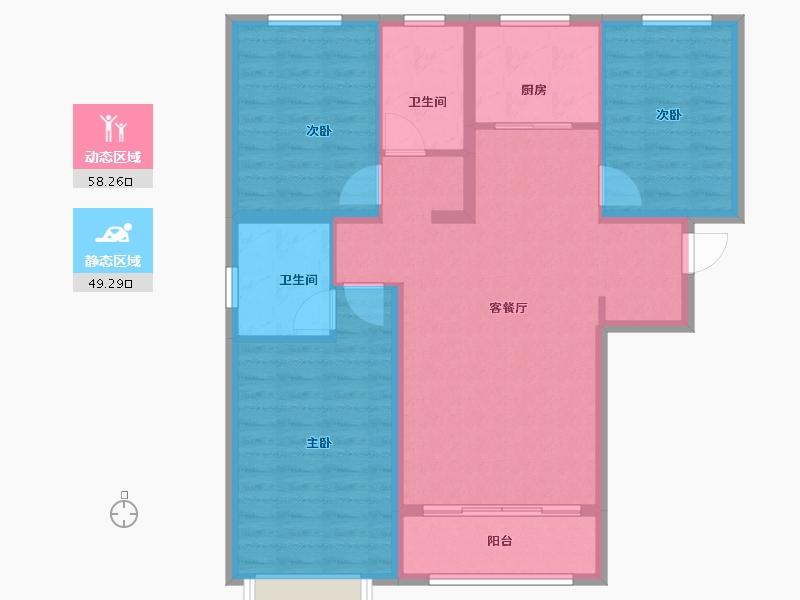 甘肃省-武威市-凯蒂斯尚府2期-97.02-户型库-动静分区