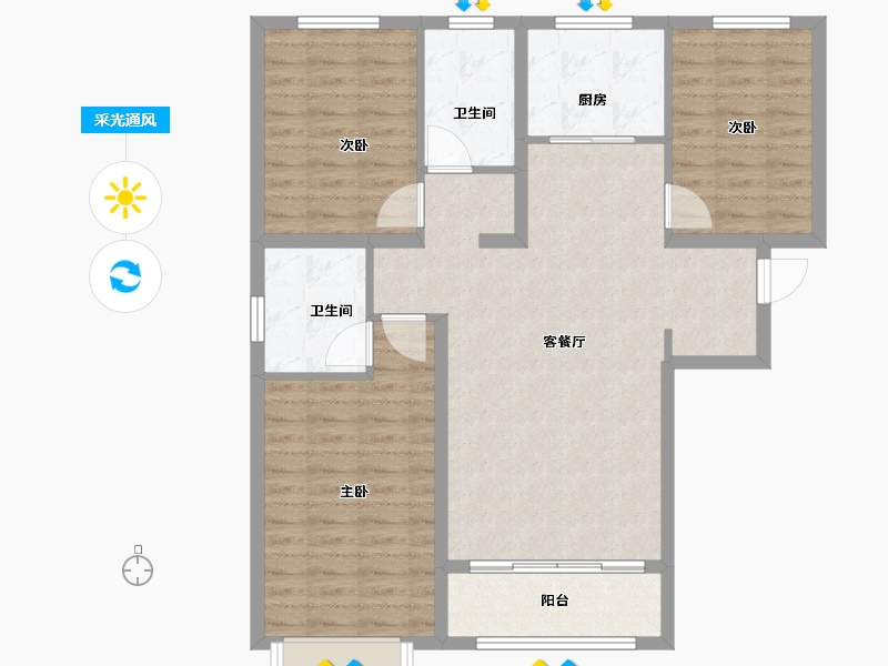 甘肃省-武威市-凯蒂斯尚府2期-97.02-户型库-采光通风