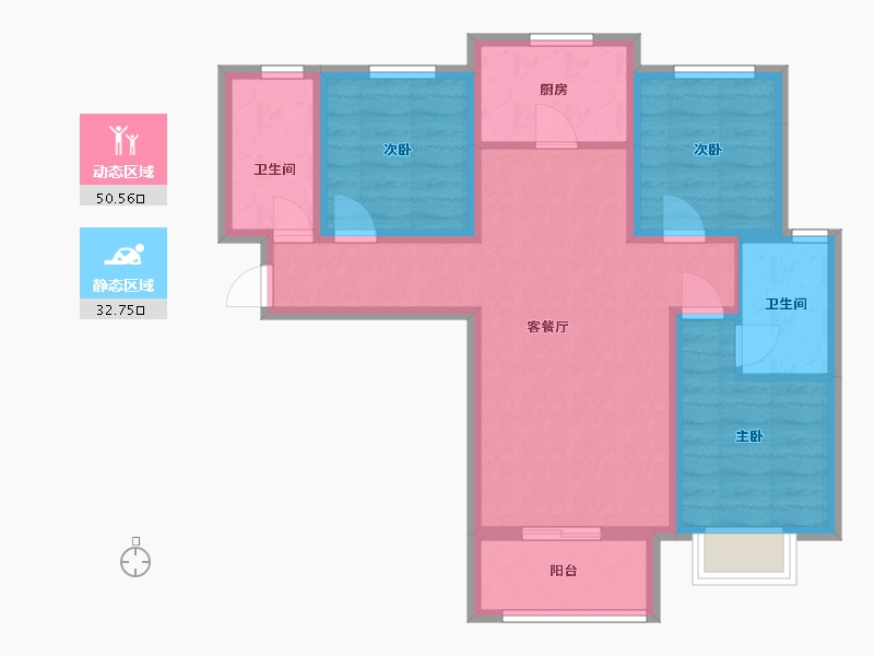 河北省-石家庄市-润都御园-83.00-户型库-动静分区