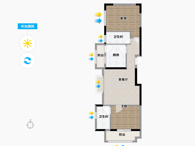 上海-上海市-华敏世纪广场-93.00-户型库-采光通风