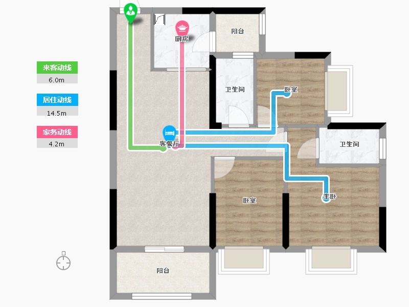 广东省-惠州市-龙林西苑-81.88-户型库-动静线