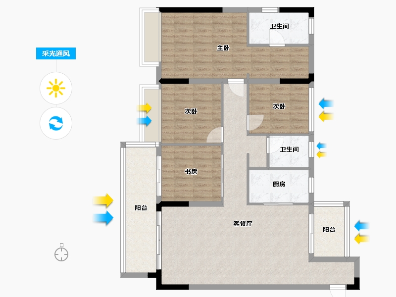 广西壮族自治区-桂林市-漓江郡府-150.00-户型库-采光通风