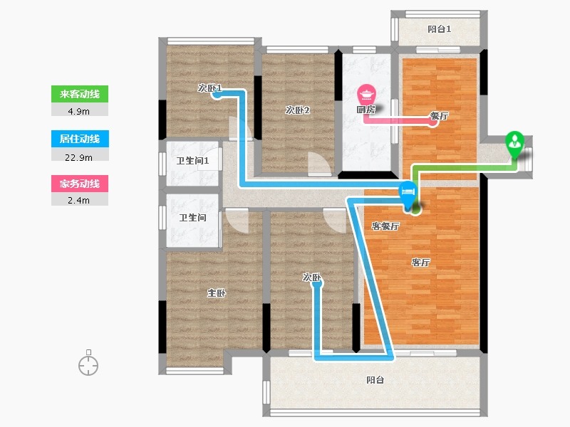 广西壮族自治区-桂林市-时代春晓-108.98-户型库-动静线