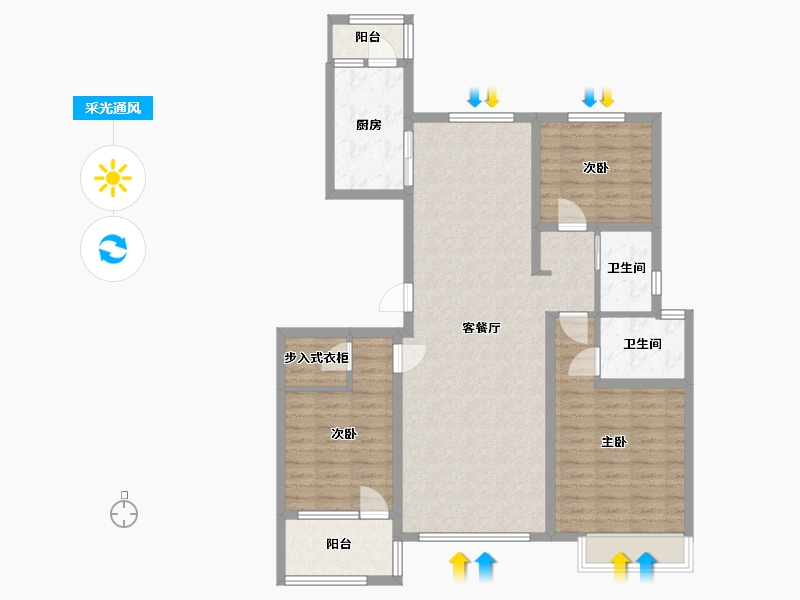 河北省-沧州市-海兴一品-105.00-户型库-采光通风