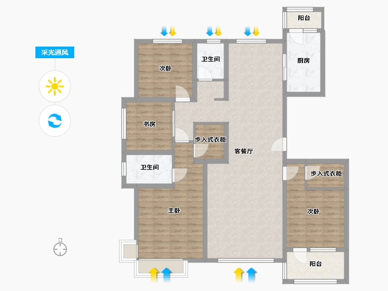 河北省-沧州市-海兴一品-110.00-户型库-采光通风