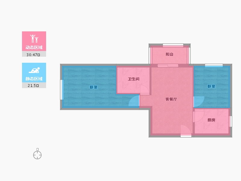 北京-北京市-电子城小区-51.74-户型库-动静分区