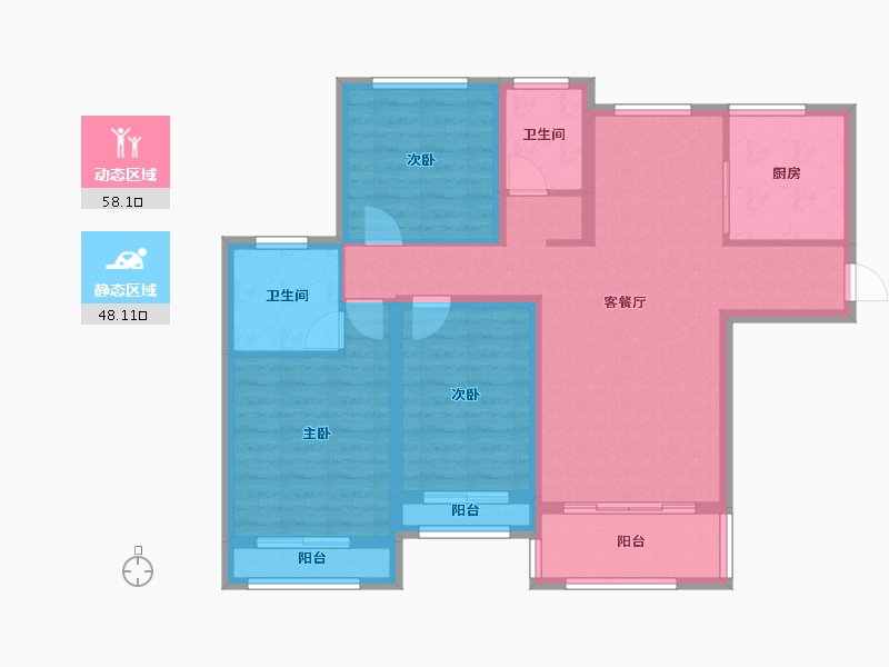 河南省-郑州市-建业春天-99.00-户型库-动静分区