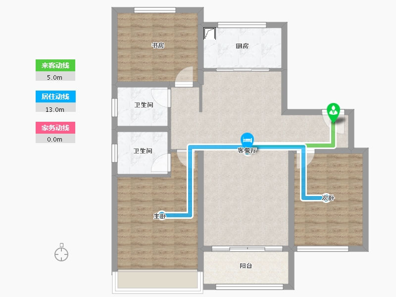 山东省-济宁市-鸿顺·吉祥欣苑-96.00-户型库-动静线