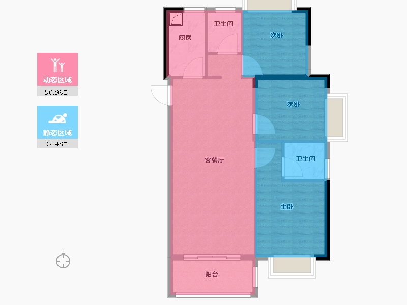 福建省-福州市-中建龙庭嘉园-80.00-户型库-动静分区