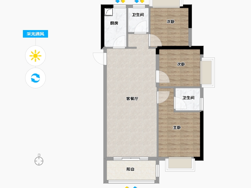 福建省-福州市-中建龙庭嘉园-80.00-户型库-采光通风