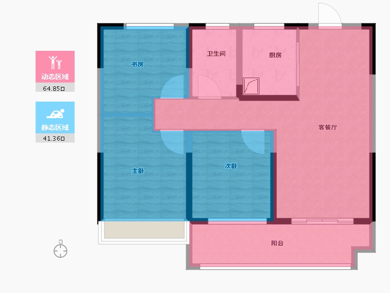 江苏省-常州市-龙宸铭著-95.00-户型库-动静分区