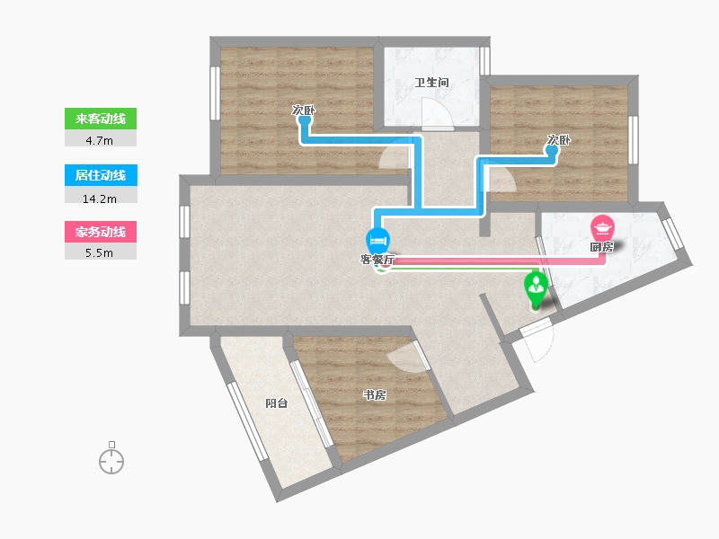 上海-上海市-宜浩·欧景-80.00-户型库-动静线