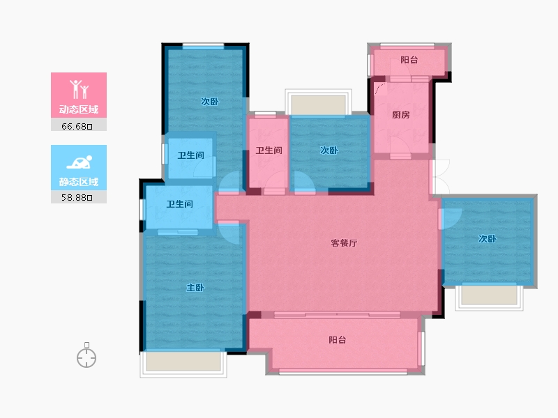 重庆-重庆市-新城朗隽大都会-123.00-户型库-动静分区