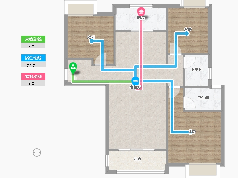 湖北省-武汉市-北辰优+-90.00-户型库-动静线