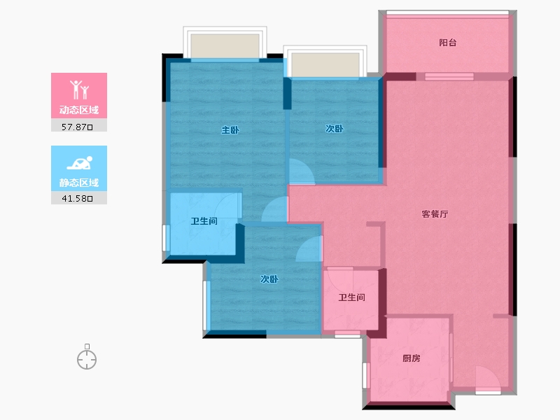 广东省-中山市-剑桥汇-89.00-户型库-动静分区