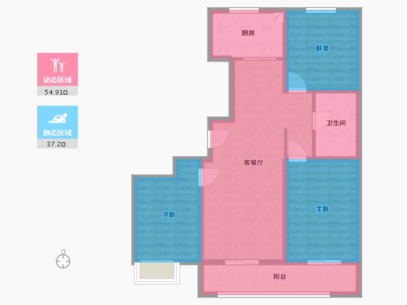 山西省-大同市-恒山府-95.36-户型库-动静分区