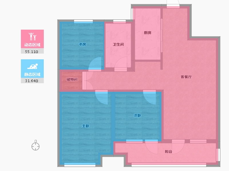 山东省-青岛市-澜山壹号-80.00-户型库-动静分区