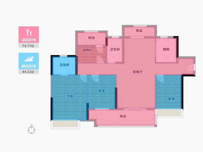 广东省-梅州市-奥园铂誉府-112.00-户型库-动静分区