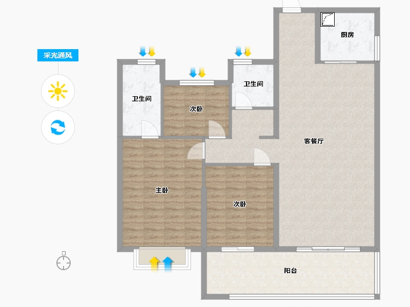 福建省-泉州市-金座唐道636-118.21-户型库-采光通风