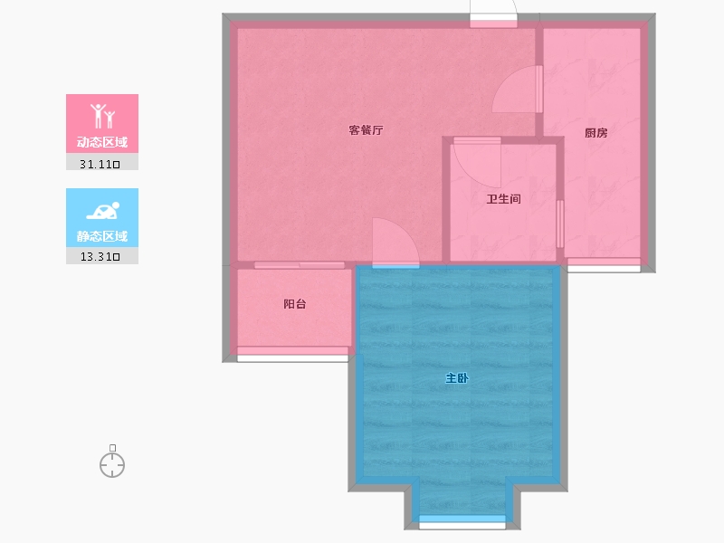 湖北省-武汉市-江腾苑c区-39.50-户型库-动静分区