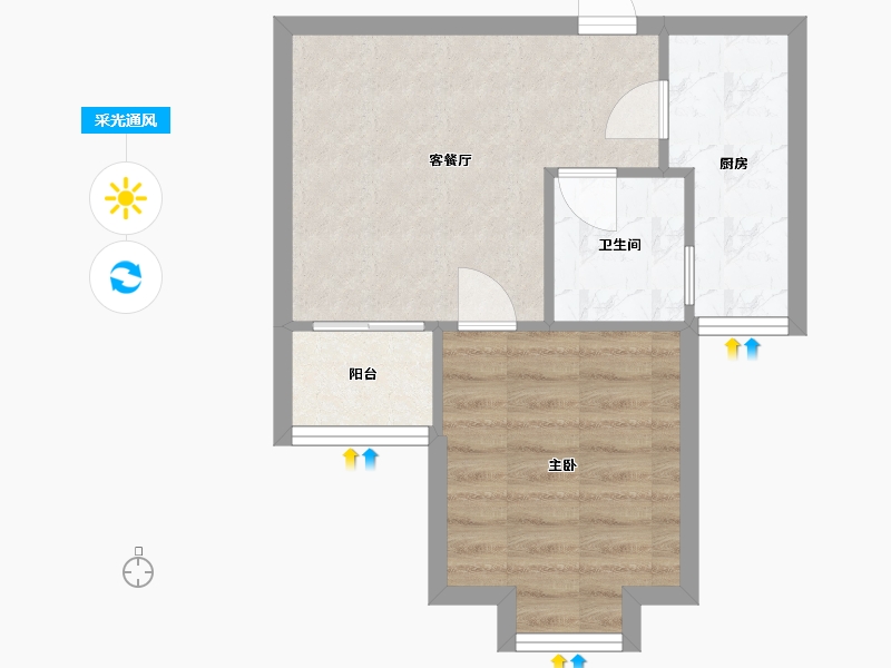 湖北省-武汉市-江腾苑c区-39.50-户型库-采光通风