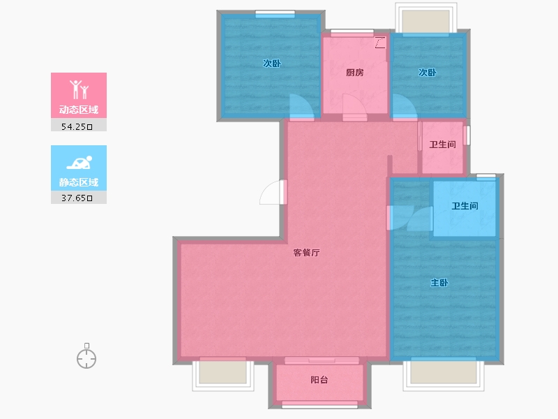 江苏省-苏州市-合景天汇-92.00-户型库-动静分区