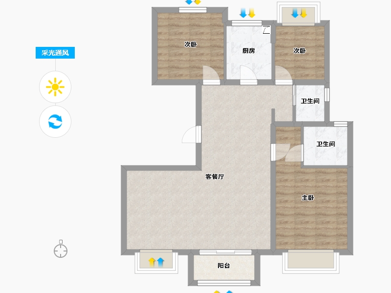 江苏省-苏州市-合景天汇-92.00-户型库-采光通风