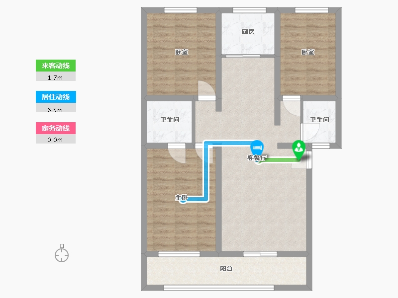 陕西省-渭南市-梨花苑-B区-110.00-户型库-动静线