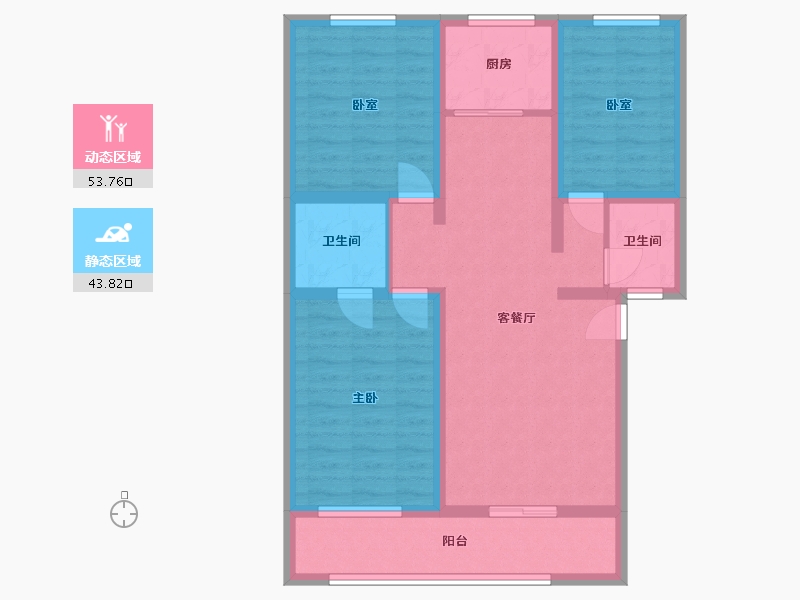 陕西省-渭南市-梨花苑-B区-110.00-户型库-动静分区