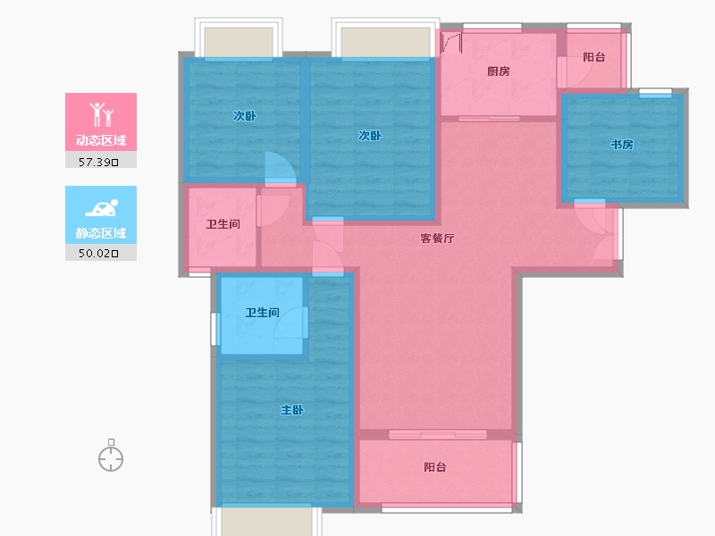 四川省-德阳市-德阳保利·中央花园-98.00-户型库-动静分区