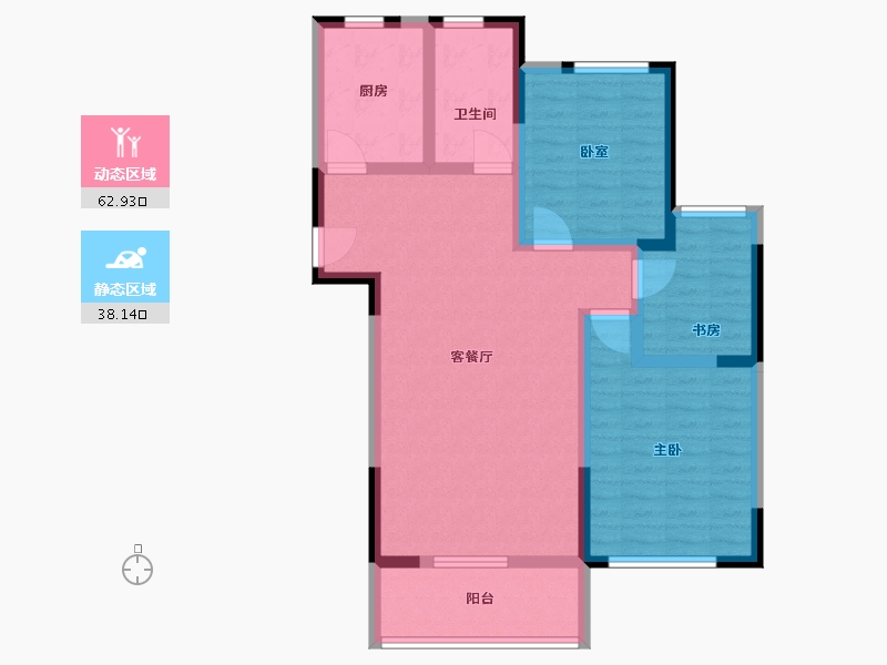 江苏省-苏州市-溪畔苑-90.00-户型库-动静分区