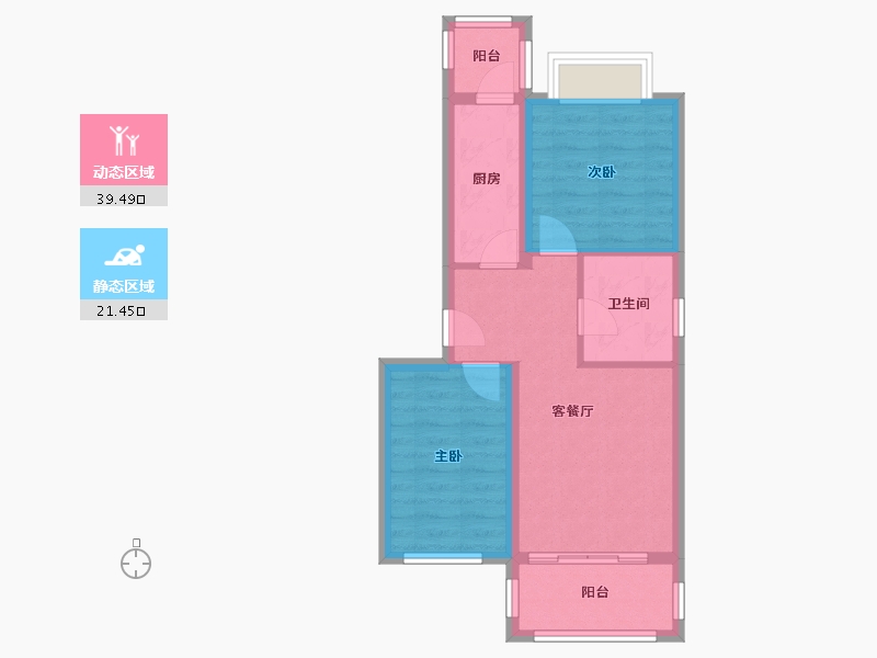 北京-北京市-上潞园小区-62.88-户型库-动静分区