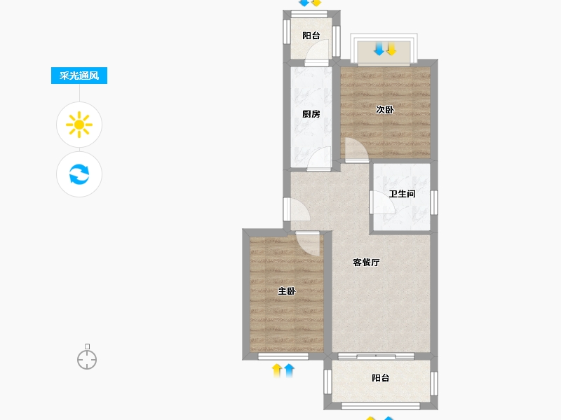 北京-北京市-上潞园小区-62.88-户型库-采光通风