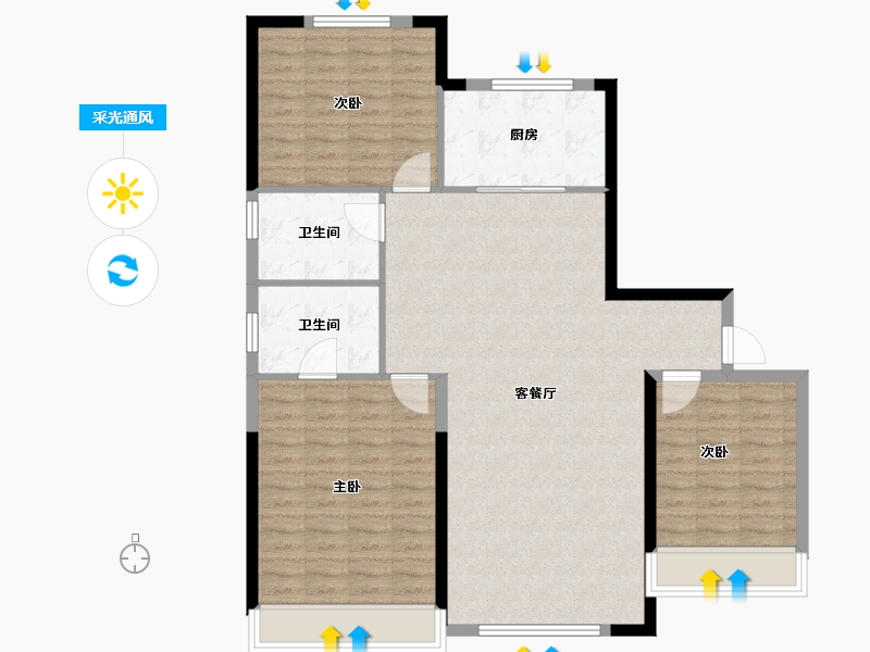 青海省-西宁市-中海河山郡-110.00-户型库-采光通风