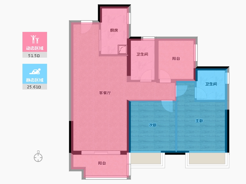 广东省-佛山市-金地翠园-68.00-户型库-动静分区