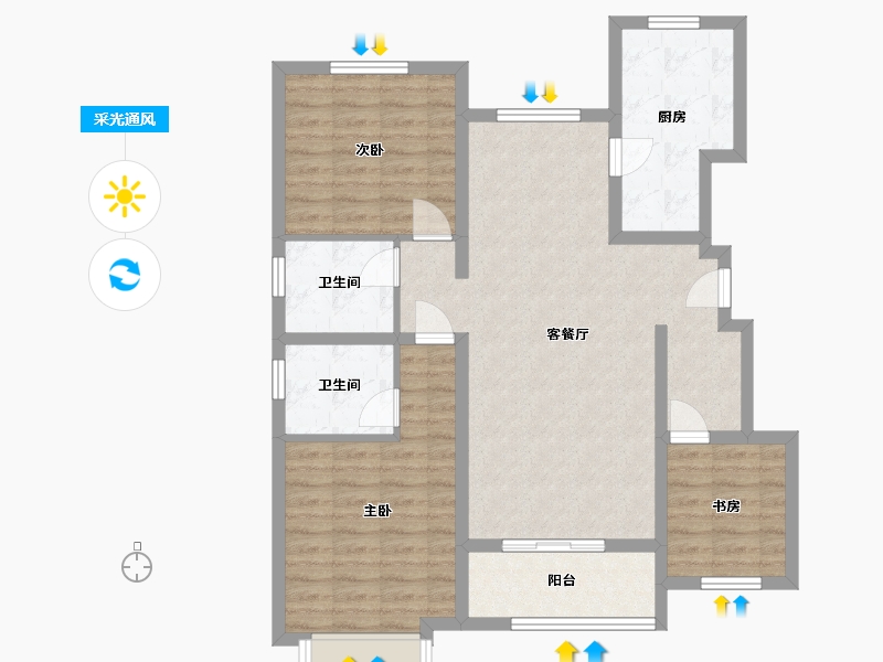 天津-天津市-社会山西苑-95.00-户型库-采光通风