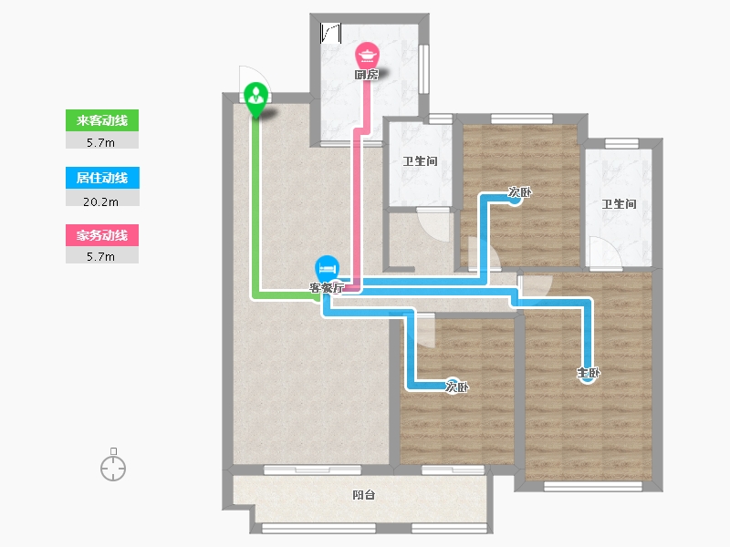 内蒙古自治区-包头市-中梁首府壹号院-95.00-户型库-动静线